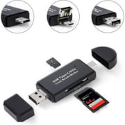 COCOCKA Micro SD Card Reader, 3-in-1 USB 2.0 Memory Card Reader OTG Adapter for PC/Laptop/Smart Phones/Tablets