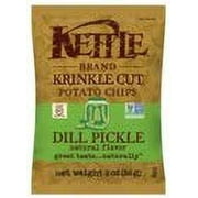 Kettle Foods Dill Pickle Krinkle Cut Potato Chips, 2 Ounce -- 24 per case.