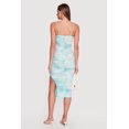 thumbnail image 3 of Women's Mesh Overlay Side Ruched Side Slit Midi Dress, 3 of 3