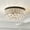 Black, variant on Maxax 4 Lights Crystal Chandelier, Modern Drum Ceiling Light Fixture Lamp, Raindrop Flush Mount Round Metal Shade, for Dining Room, Living Room, Bathroom, Bedroom, Chrome