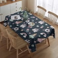 thumbnail image 2 of Dark Blue Princess Castle Pattern Rectangle Tablecloth 60"x84",Waterproof Polyester Rectangle Table Cloth, Wipeable Spillproof Polyester Tablecloth for Dining, Camping, Indoor and Outdoor, 2 of 5