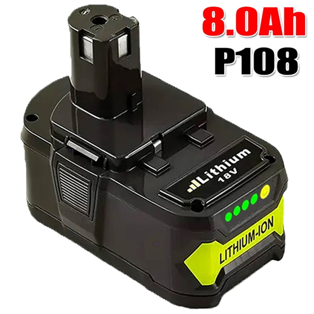 P108 8.0Ah Replacement for Ryobi 18V Lithium Battery P108 P105 P102 P103 P107 P109 P100