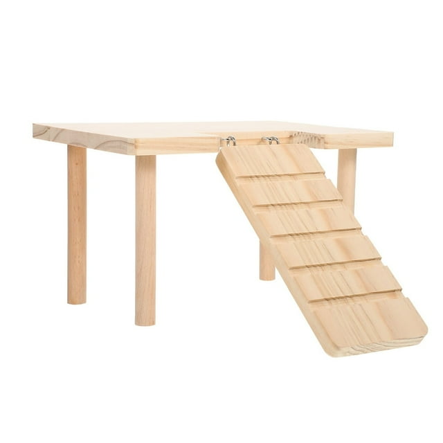 LEEYNEER Decorative Chinchilla Toy Wear-resistant Hamster Platform Wooden Guinea Pig Ramp