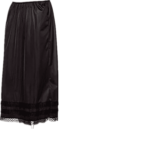 Women Under Long Skirt Dress Waist Half Slip Black & White Lace Petticoat