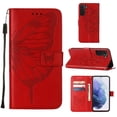 thumbnail image 2 of Wallet Case for Samsung Galaxy S22 Plus 6.6 Inch with PU Leather Kickstand Bracket Card Slots Magnetic Clasp Flip Folio Phone Case, Butterfly Pattern Soft TPU Wrist Strap Shockproof Cover,Red, 2 of 10