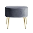 thumbnail image 4 of HMD Moveis Velvet Flared Arm Chair with Stool, Dark Gray, 4 of 6