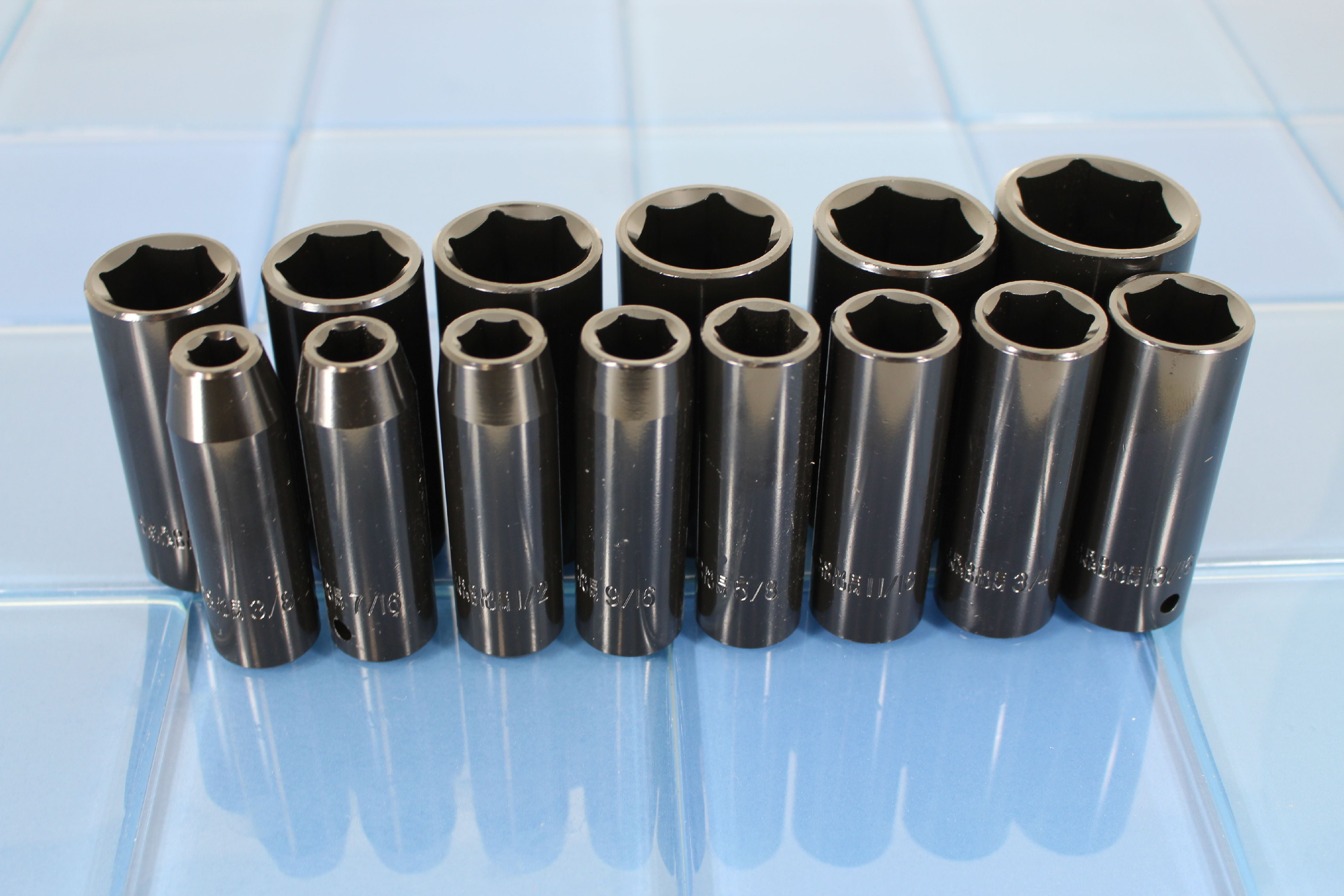 1//2-Inch Drive Master Deep Impact Socket Set Metric 18-Piece CR-V 6 Point
