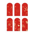 thumbnail image 1 of Flmtop 6 Pcs Enveloppes Rouges avec Mots Bénédiction Lapin Chinois 2023 Nouvel An Lunaire Argent Rouge Décor pour Cadeau, 1 of 11