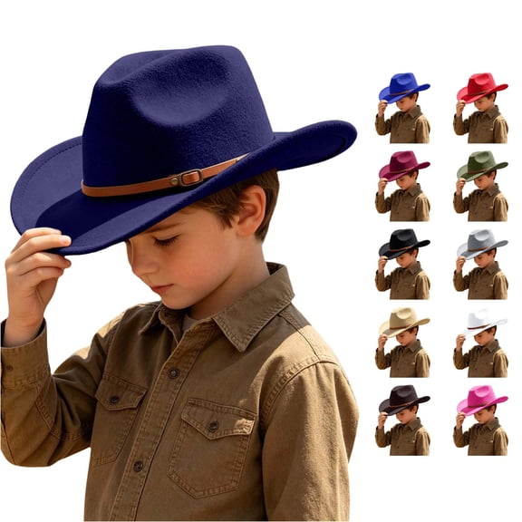 TBWNWG Adorable Western Cowboy Hat for Kids Adjustable Sun Cap for Boys and Girls for Daily Casual Party Outdoor Wear All Seasons,Size 6-12 Years