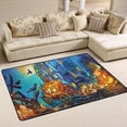 thumbnail image 2 of SKYSONIC 72x48in Magic Pumpkin Car Area Rug, Halloween Castle Non-Slip Floor Carpet for Indoor Living Dining Room and Bedroom Area, 2 of 5