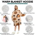 thumbnail image 5 of Wearable Oversized Blanket,Halloween Cat and Pumpkin Pattern Wearable Blanket Hoodie for Adults,Cozy Hooded Blankets with Super Pockets,Super Warm Fuzzy Pullover for Women & Men, 5 of 6