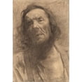 thumbnail image 2 of Frederick William MacMonnies 18x24 Black Ornate Framed Double Matted Museum Art Print Titled: Head of a Man (1884), 2 of 5