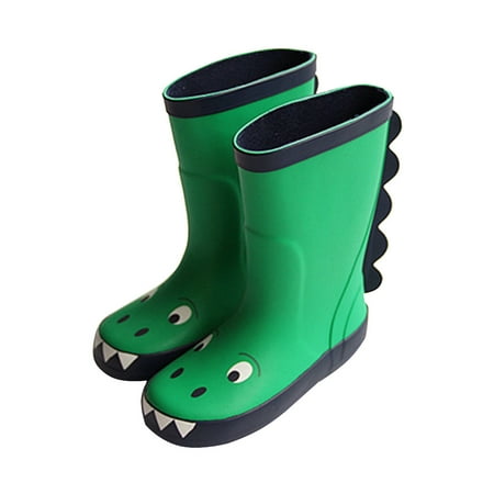 

1 Pair Children Cartoon Waterproof Non-slip Rain Boot Dinosaur Pattern Design for Kids (Green Size 26 17cm Inner Length)