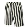 thumbnail image 4 of Fotbe Black And White Thick Stripes Trajes de Baño Estampados para Hombre, Shorts de Verano de Secado Rápido, Ropa de Playa, Bañadores-XX-Large, 4 of 6