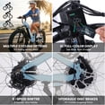 thumbnail image 5 of ESKUTE C300R 750W Electric Bike for Adults, 48V 20.8Ah Battery, 26"x4.0" Fat Tire Step-Thru Ebike, 20MPH, 80 Miles, Full Suspension Electric Bicycle, 8-Speed Blue, UL2849, 5 of 7