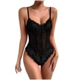 thumbnail image 1 of Penkiiy Women's Mesh Bodysuit, Black, 1 of 6