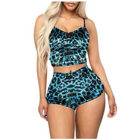 

Crop Sleeveless Velvet Womens 2 Romper Shorts + Outfit Pieces Top Camisole Women Suits Camisole And Shorts Pajamas