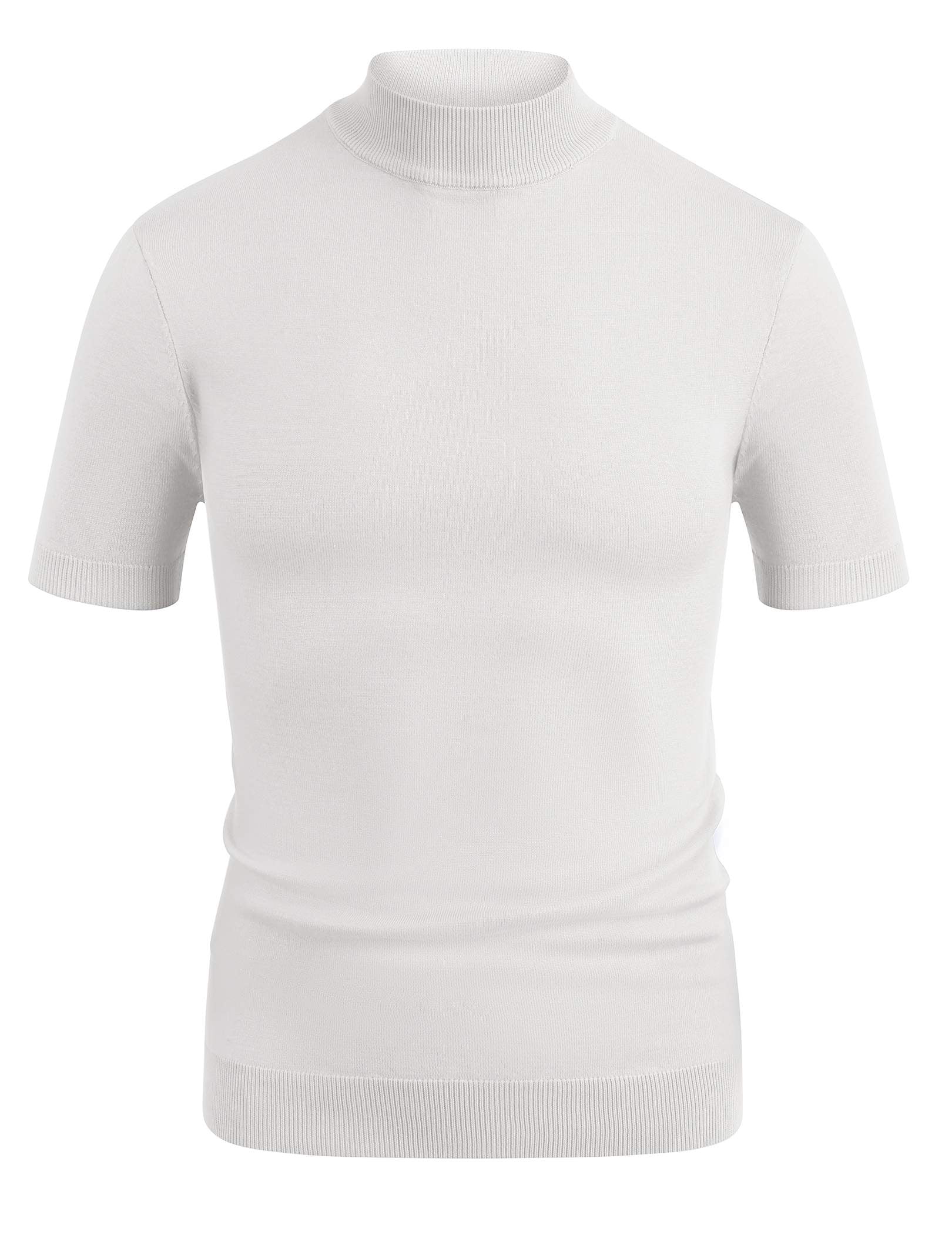 COOFANDY Mens Mock Turtleneck Short Sleeve Sweater Casual Stylish Knitted Pullover Slim Fit Dress Sweater Basic Tops