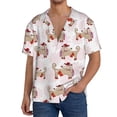 thumbnail image 7 of Lsque Dachshund Dog Puppy print Men's Cuban Collar Short Sleeve Shirt Summer Beachwear Casual Button Down Fashionable Vacation Leisure Shirt-Medium, 7 of 7