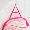 thumbnail image 5 of Hanging Laundry Basket with Hook, Breathable Mesh Hamper for Clothes Towels, Foldable Storage for Bathroom Pink 16", 5 of 6