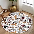 thumbnail image 2 of Round Rugs 7 Ft, Dog Claws Non Slip Area Rugs for Kitchen Bedroom Entryway, Pet Cat Cartoon Cute Animal Bone Pawprints Washable Carpet Runner Rug Floor Mats for Bedroom Home Decor, 2 of 8