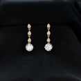 thumbnail image 3 of Rosec Jewels Lab Grown Diamond Dangle Earrings with Screw Back - Chain Earrings for Anniversary (EF-VS Grade), 10K Yellow Gold, 3 of 6