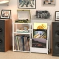 thumbnail image 2 of White Turntable Table with 3 Tier Vinyl Storage, Record Player Organizer Cabinet for Home Office, 2 of 6
