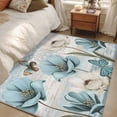 thumbnail image 4 of Area Rugs for Living Room Bedroom, Spring Floral 4'x6' Rug Washable Carpet Runner Indoor Outdoor, Vintage Tulips Flower Butterfly Retro Wood Blue Non Slip Accent Floor Mats Rug for Kitchen, Office, 4 of 8