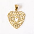 thumbnail image 3 of 14k Yellow Gold Filigree Heart Pendant, 3 of 4