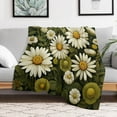 thumbnail image 4 of Throw Blanket Daisy Pattern Sage Green Lightweight Throw Blanket Modern Daisy Floral Flannel Blanket for Winter Bedding Couch And Gift for Women Men 50"x60", 4 of 8