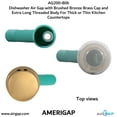 thumbnail image 5 of Dishwasher Air Gap with Skirted Brushed Bronze Brass Cap and Extra Long Threaded Body for Thick or Thin Kitchen Countertops (AG200-806, AG200-X06, AMERIGAP), 5 of 9