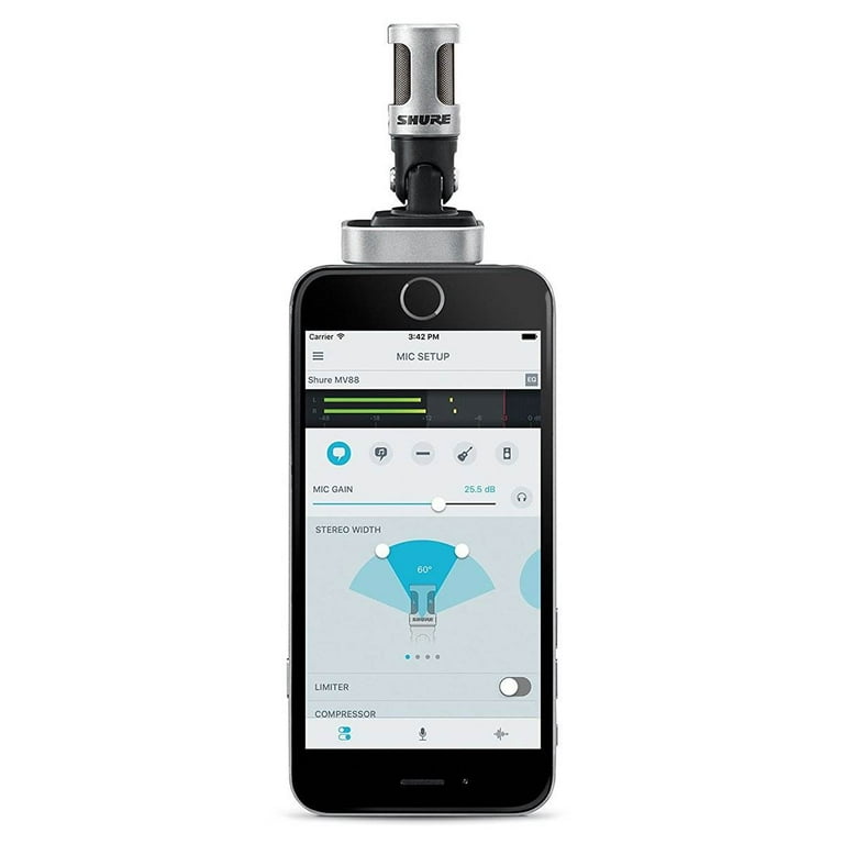 Shure MV88 iOS Digital Stereo Condenser Microphone for Music Shure MV88 iOS Digital Stereo Condenser Microphone for Music