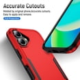 thumbnail image 4 of Dteck 3 in 1 for iPhone 16 Plus Case with Tempered Glass Screen Protector & Camera Lens Cover, Military Grade Protection Full Body Shockproof Rugged Protective Cover for iPhone 16 Plus,Red Black, 4 of 6