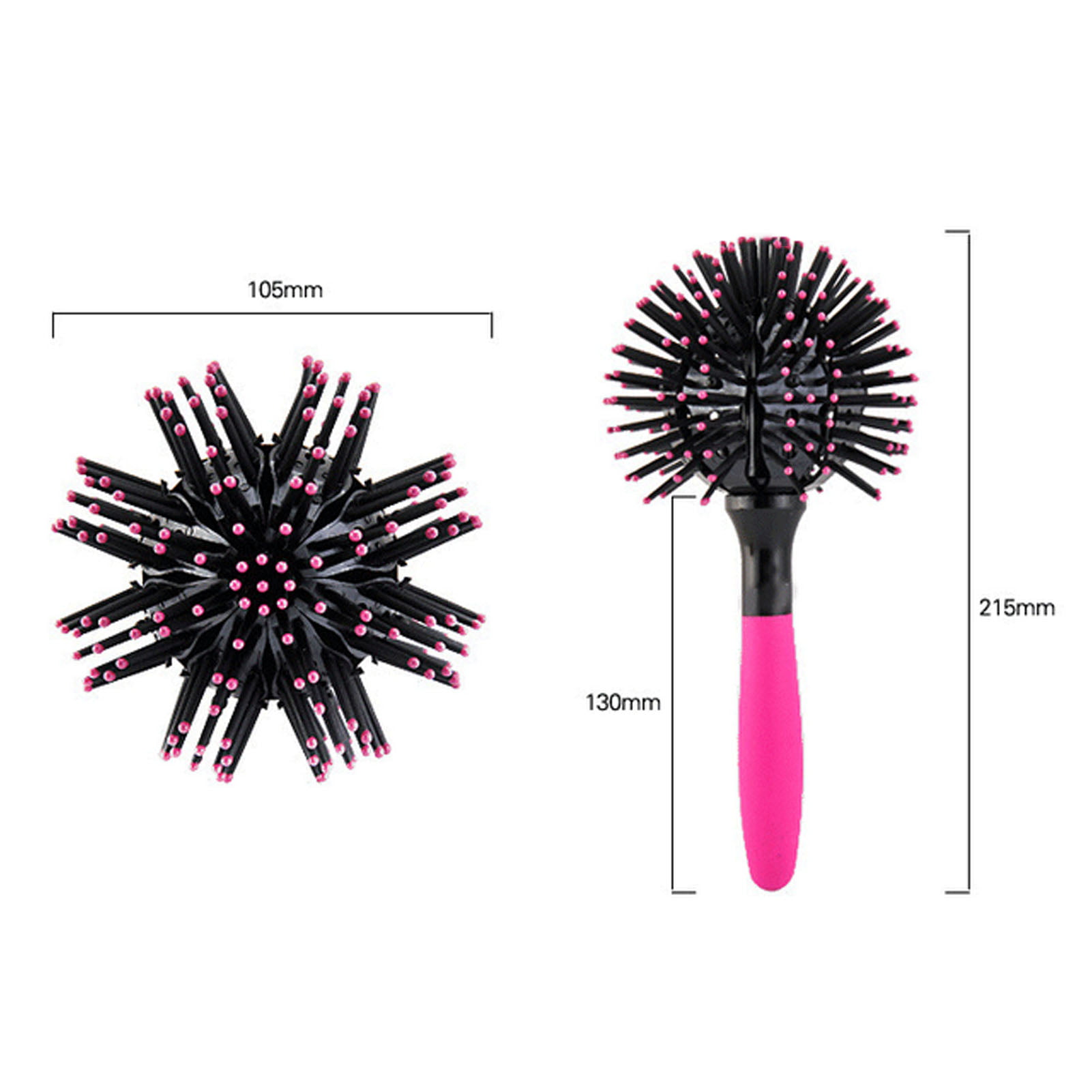suidie Bomb Curl Comb 3D 360 Degree Hair Styling Plastic Head Massage  Spherical Brush for Salon
