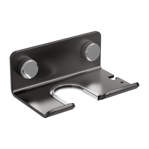 Hair Dryer Holder, Wall Mounted Bathroom Hair Dryer Storage Bracket, Metal No-Drill Hair Dryer Stand with Cord Storage, 5.91×3.35×2.56 Inches