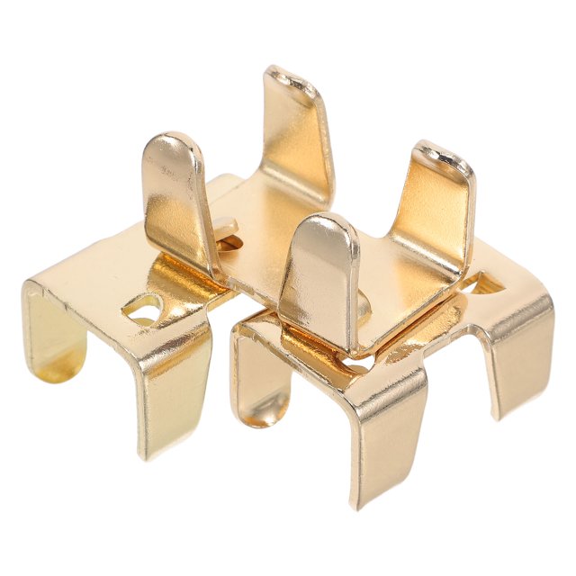 KALLORY 3Ud Clips De Cable De Hierro Para Cuerda Doble Resistente Color Dorado
