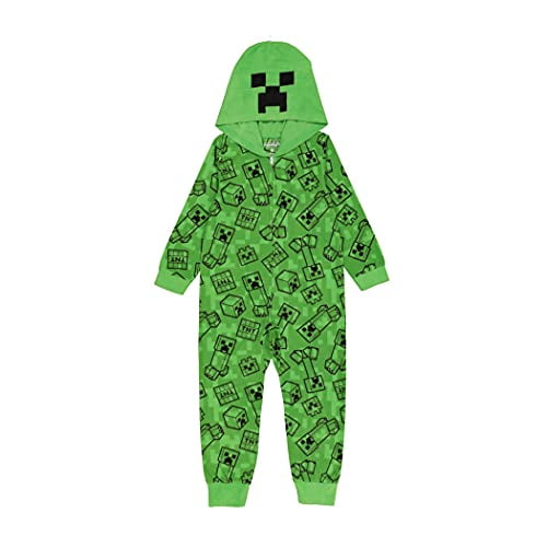 Minecraft Boys' Hooded Blanket Sleeper, Creeper Life, 8