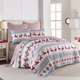thumbnail image 4 of Levtex Home - Silent Night Quilt Set - Full/Queen Quilt Two Standard Pillow Shams - Fair Isle Deer - Red, Teal, White - Reversible - Cotton Teal Full/Queen, 4 of 5