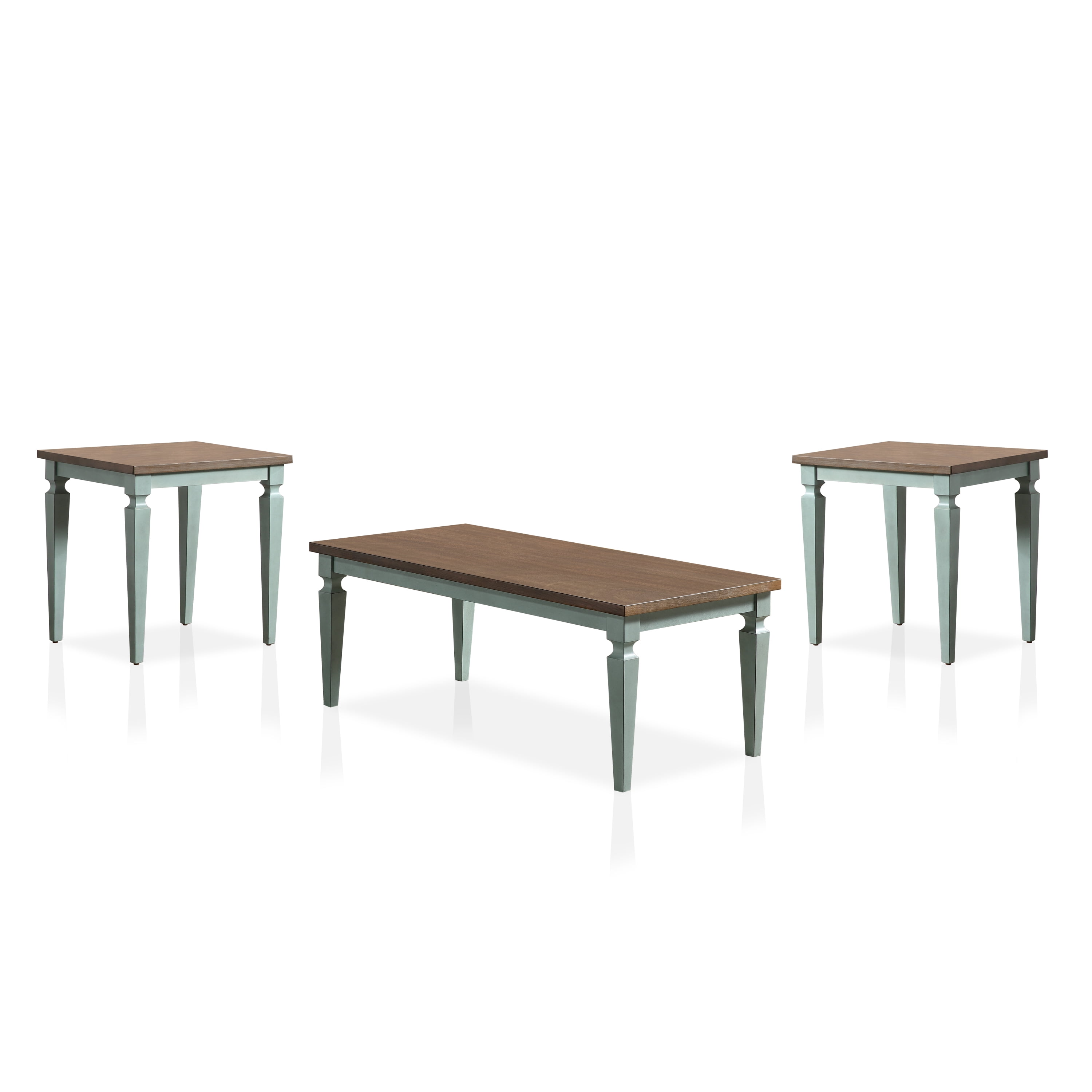 Furniture of America Leen 3-Piece Coffee Table Set, Antique Blue