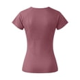 thumbnail image 5 of Yuhangmm Womens T Shirts, Women's Workout Tee for Daily Outdoor Wear - Slim Fit Short Sleeve Yoga Top Lightweight Breathable Athletic T Shirt for Gym Running Training Pink2 M, 5 of 5