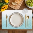 thumbnail image 4 of Blue Morocan Placemats Set of 8, Abstract Ombre Geometric Check Modern Placemats for Dining Table, Place Mats for Kitchen Tabletop, Waterproof Wipeable Dining Table Mats Set, 4 of 9