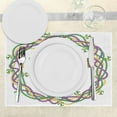 thumbnail image 3 of Ambesonne Mardi Gras Place Mats Set of 4, Vivid Beads Patterns, Standard Size, Purple Green Yellow, 3 of 6