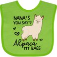 thumbnail image 3 of Inktastic Nana's You Say Alpaca My Bags Boys or Girls Baby Bib, 3 of 4