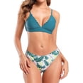 thumbnail image 1 of Traje de baño de Dos Piezas con Estampado de Bikini Triangular para Mujer Verde Oscuro G Verde Oscuro G Xishao ropa, 1 of 2