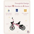 thumbnail image 3 of KRIDDO TC003-Blue KRIDDO Kids Tricycles Age 24 Month to 4 Years, Toddler Kids Trike for 2.5 to 5 Year Old, Gift Toddler Tricycles for 2-4 Year Olds, Trikes for Toddlers, Blue, 3 of 6