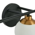 thumbnail image 6 of Robert Stevenson Lighting Lorne - Metal and Frosted Glass 3-Light Vanity Light, Matte Black and Brushed Gold, 6 of 7
