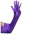 thumbnail image 3 of MIASHUI Women's Long Evening Gloves, Elegant Satin Gloves for Halloween Party, Wedding, Performance, Banquet Accessory Purple, 3 of 4