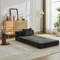 thumbnail image 2 of Miniyam Folding Sofa Bed, Convertible Sleeper Chair with Pillow Foldable Mattress with Back Support, Black, 2 of 7