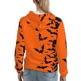 thumbnail image 7 of Daiia Halloween Bats Pattern Women's Fashion Hoodies & Sweatshirts with Kangaroo Pocket Hooded Sweatshirt with Eye-catching Drawstrings-Medium, 7 of 7