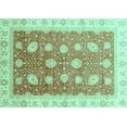thumbnail image 1 of Ahgly Company Indoor Rectangle Oriental Turquoise Blue Traditional Area Rugs, 4' x 6', 1 of 4